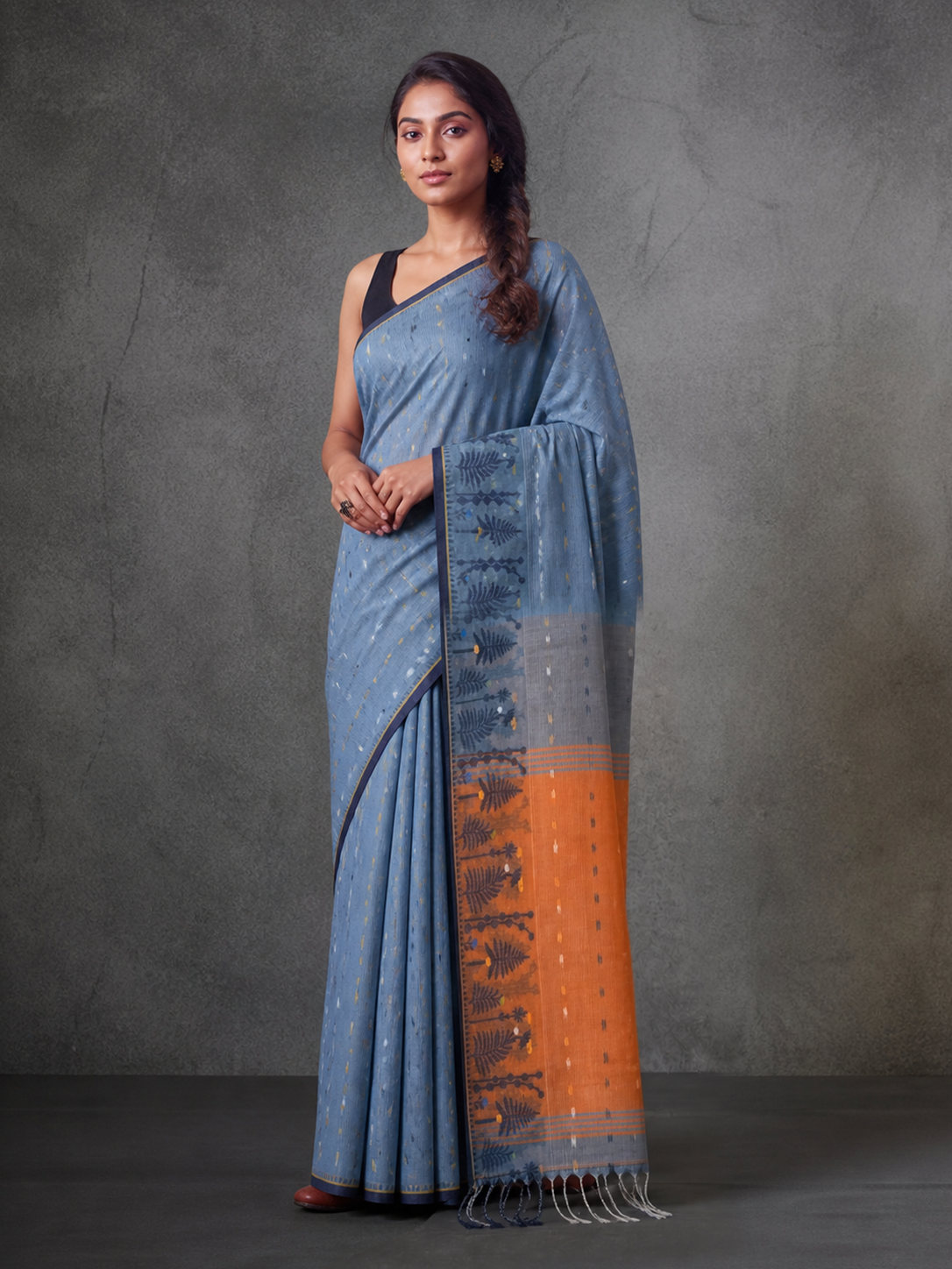 Blue & Orange Bengal Cotton