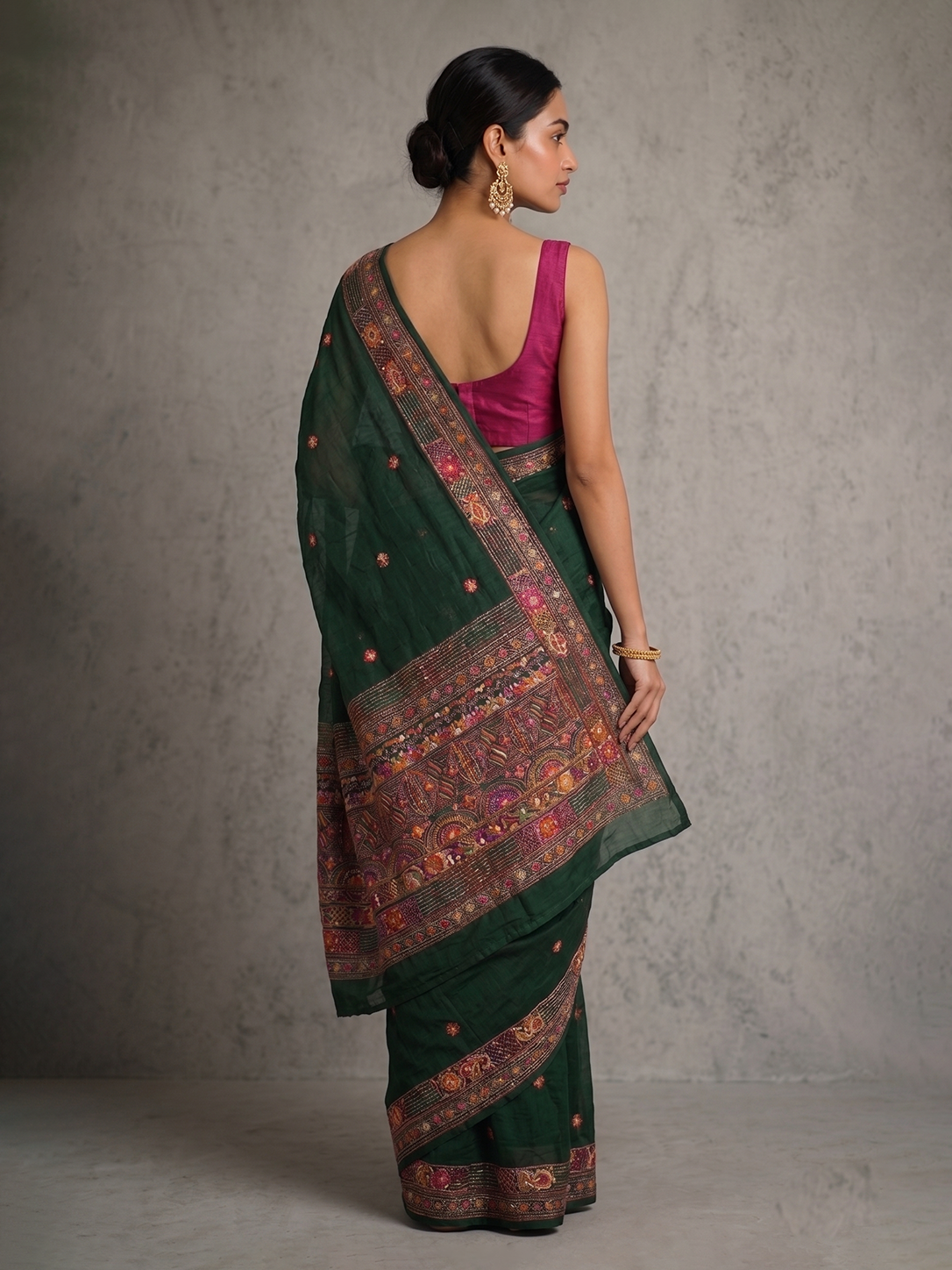 Green Karnataka Cotton Lambani Embroidery