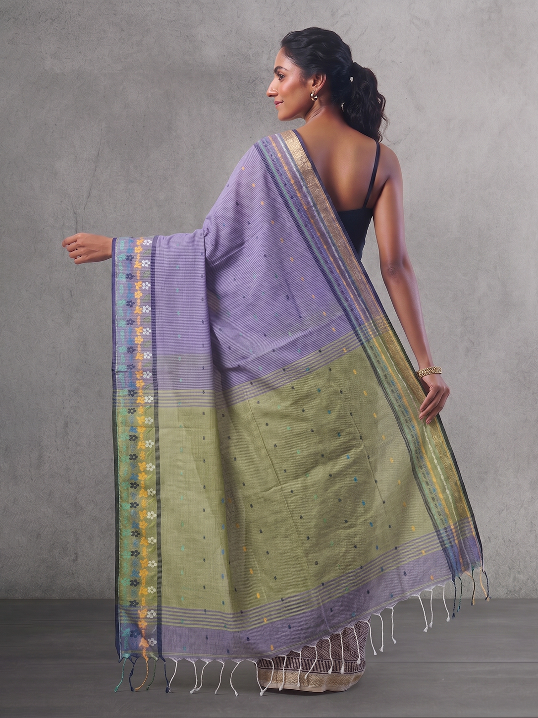 Lavendar &  Green Bengal Cotton