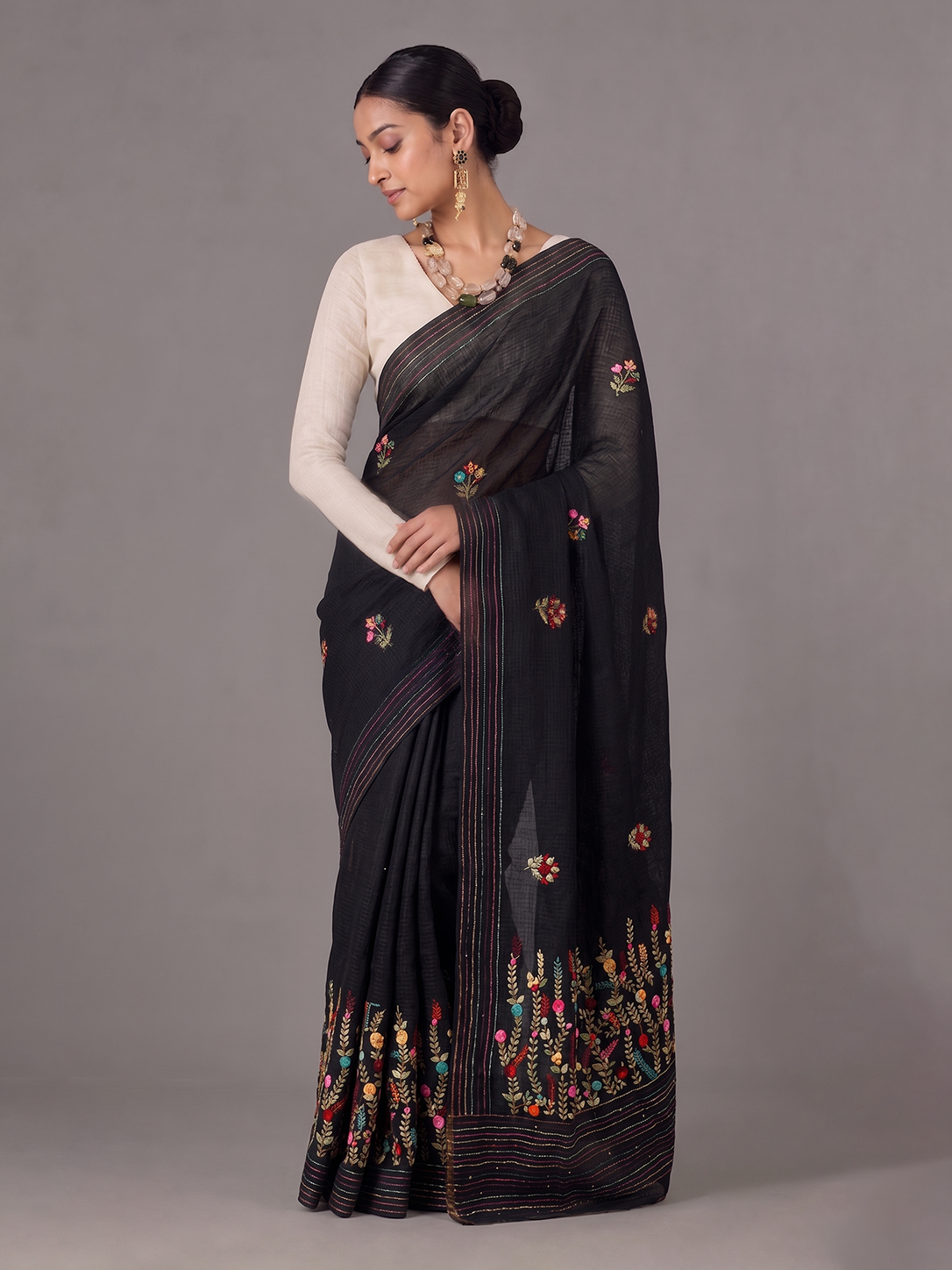 Black Karnataka Cotton Lambani Embroidery