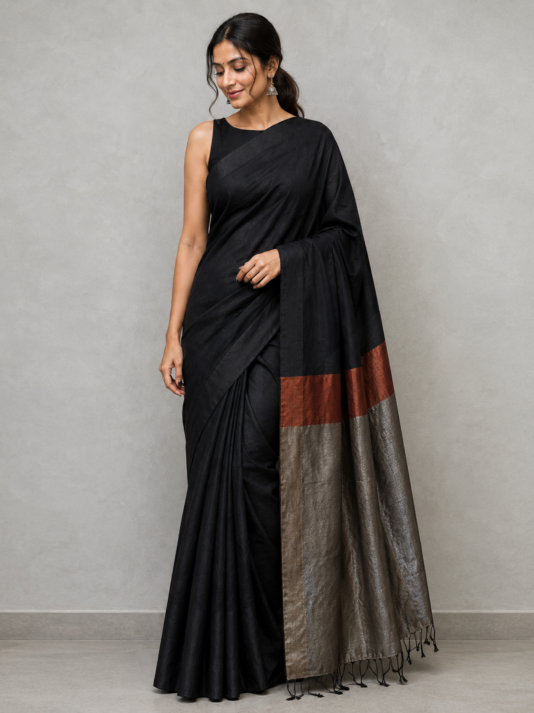 Black with Copper Bengal Linen