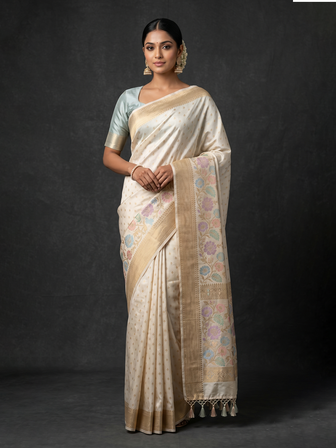 Off white Karnataka Soft Silk