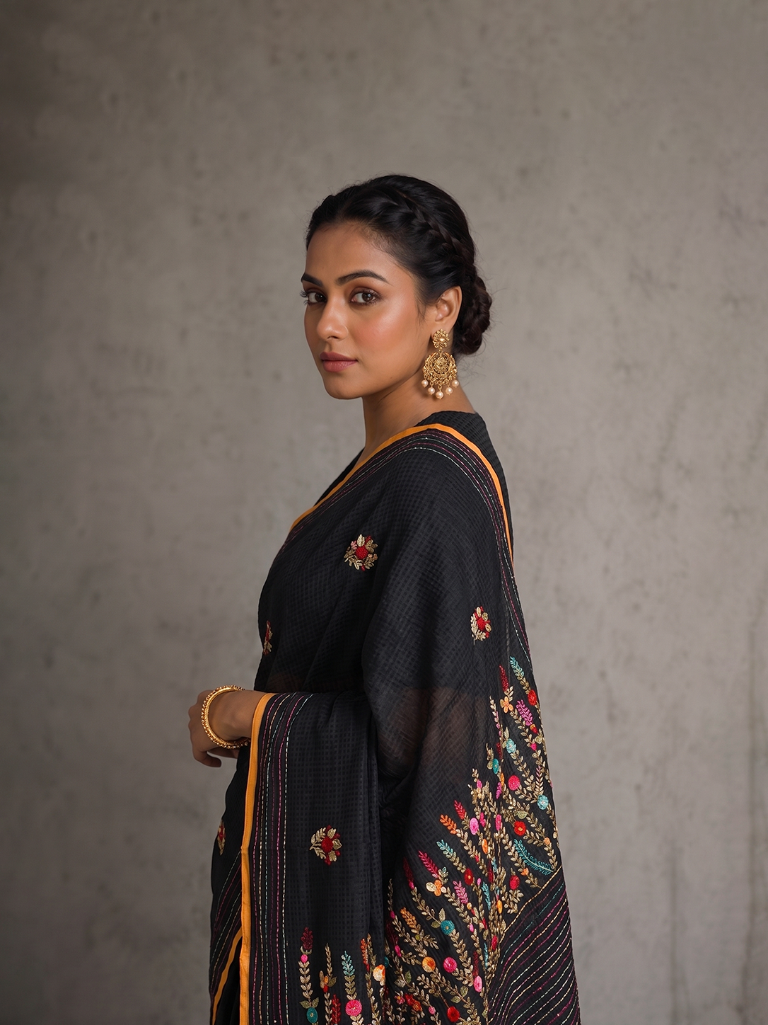 Black Karnataka Cotton Lambani Embroidery