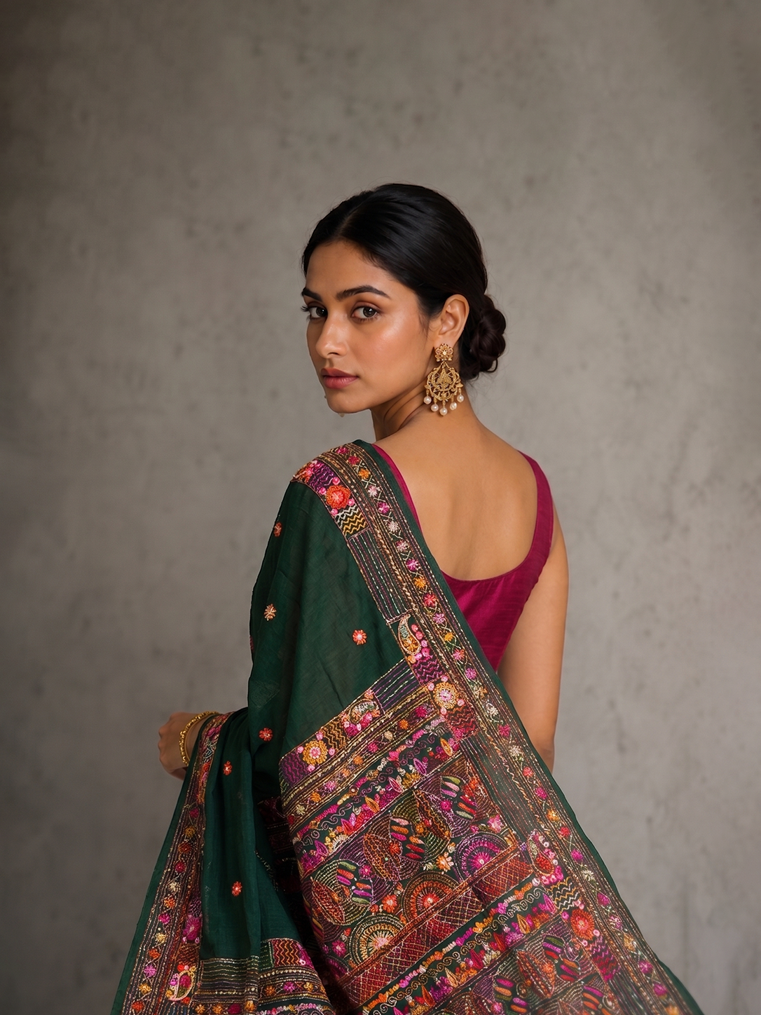 Green Karnataka Cotton Lambani Embroidery