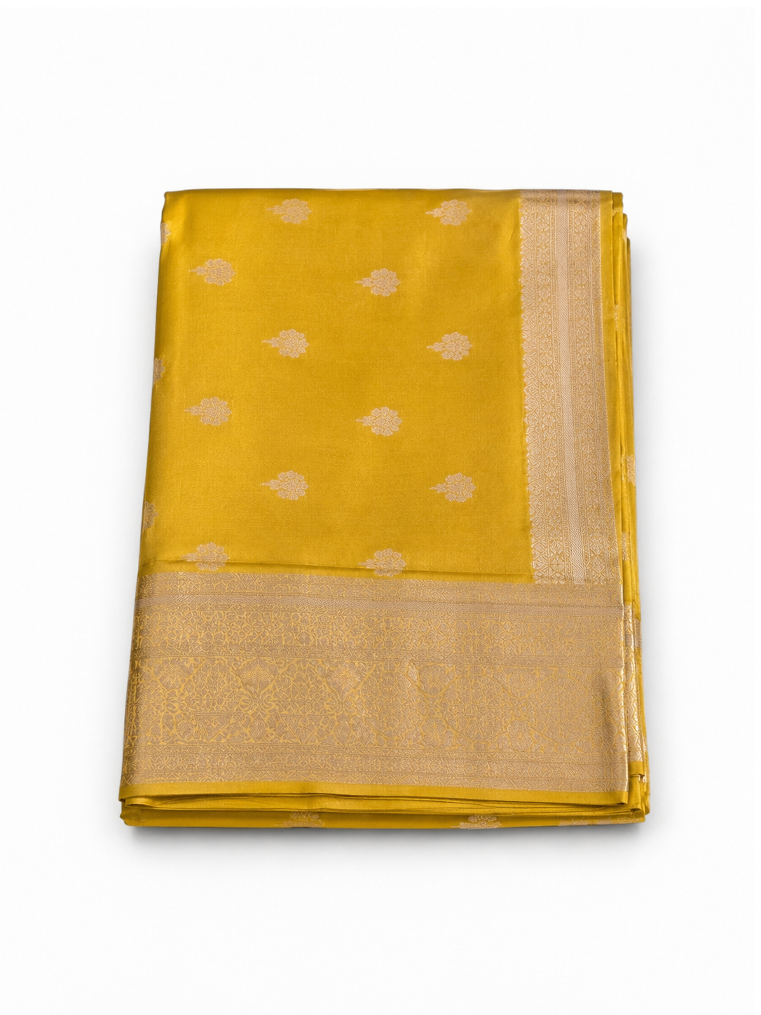 Yellow Zari-woven Satin Silk Benarasi