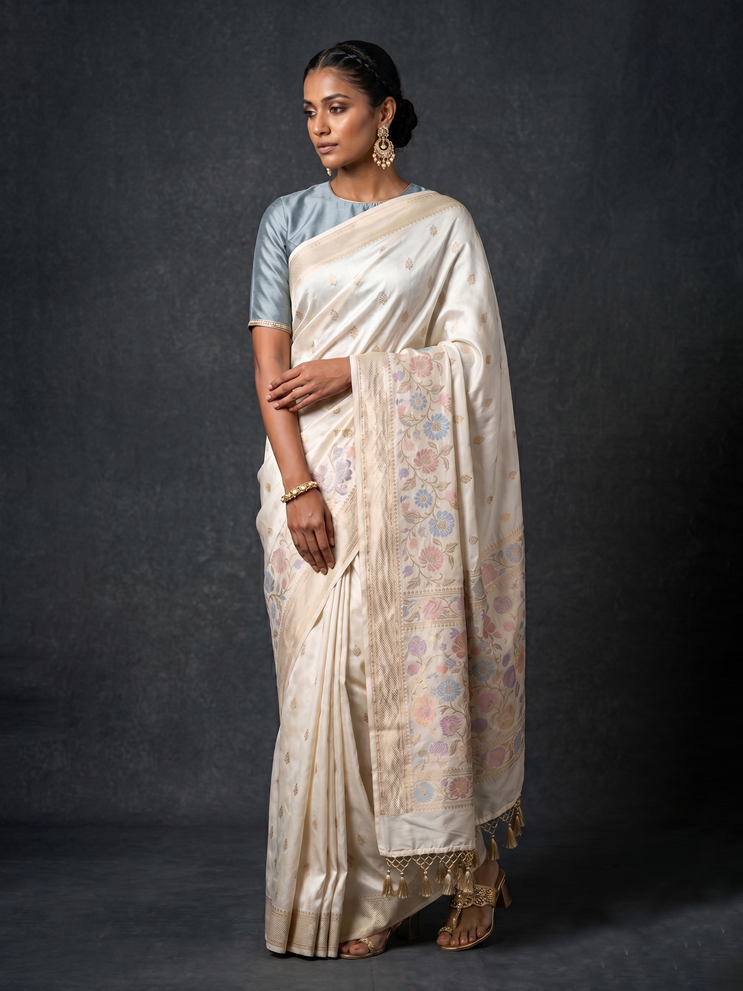 Off white Karnataka Soft Silk
