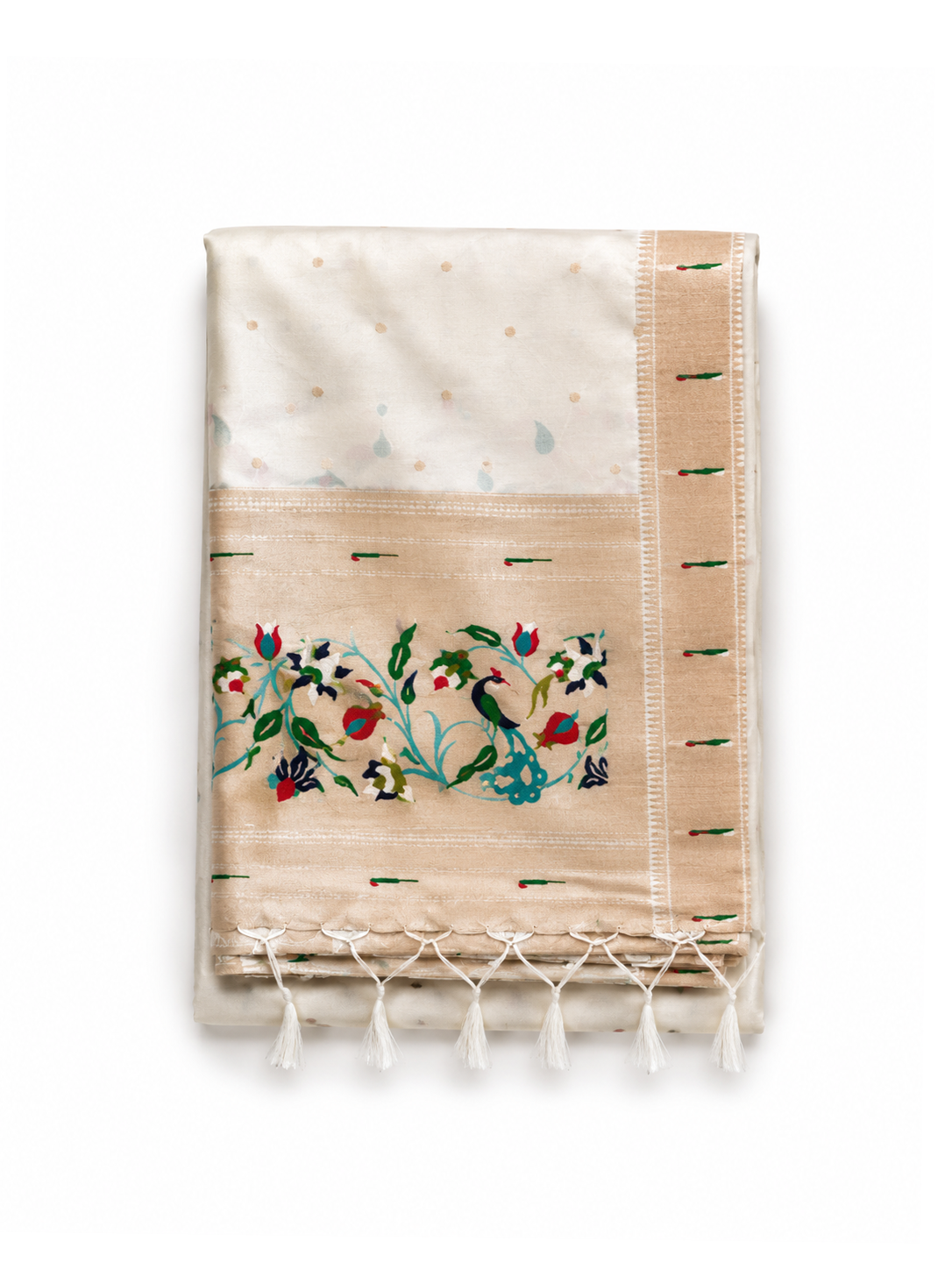 Off White Paithani Viscose