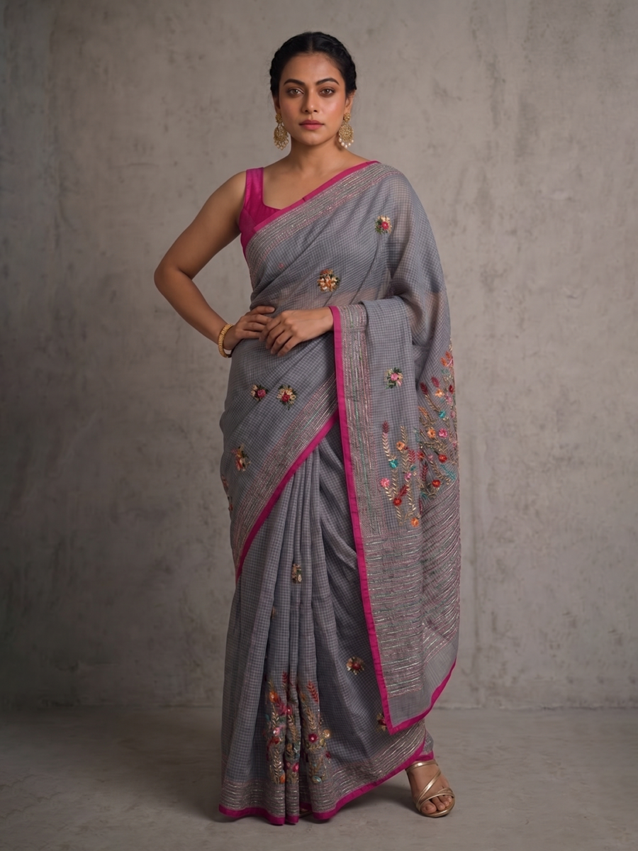 Grey Lambani Kota Cotton