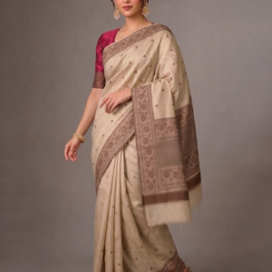 Light Sandalwood Raw Silk Benarasi with Zari
