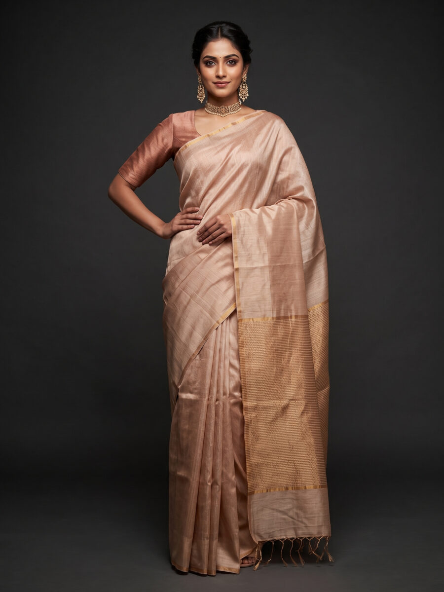 Gold Tissue Maheshwari Saree