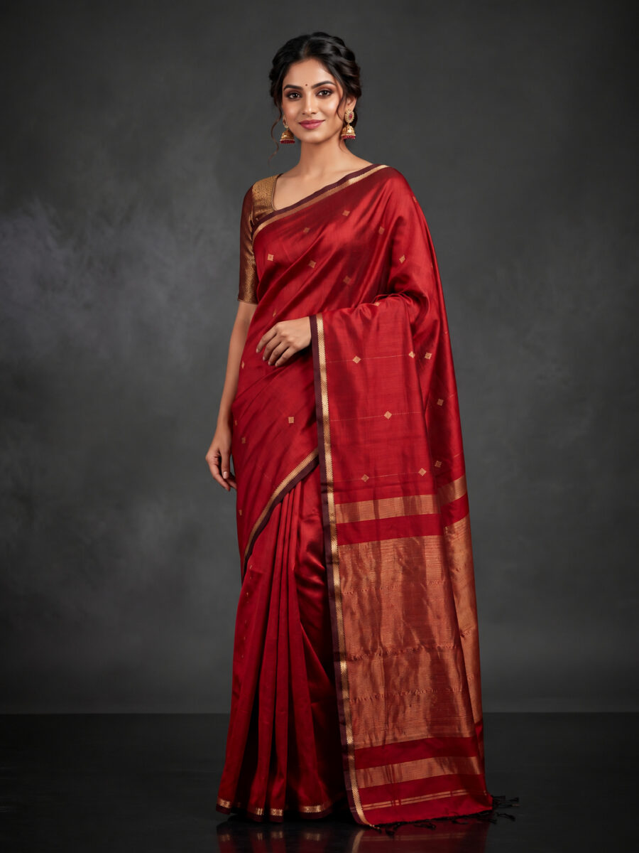 Maheshwari Silk Cotton with Zari Pallu