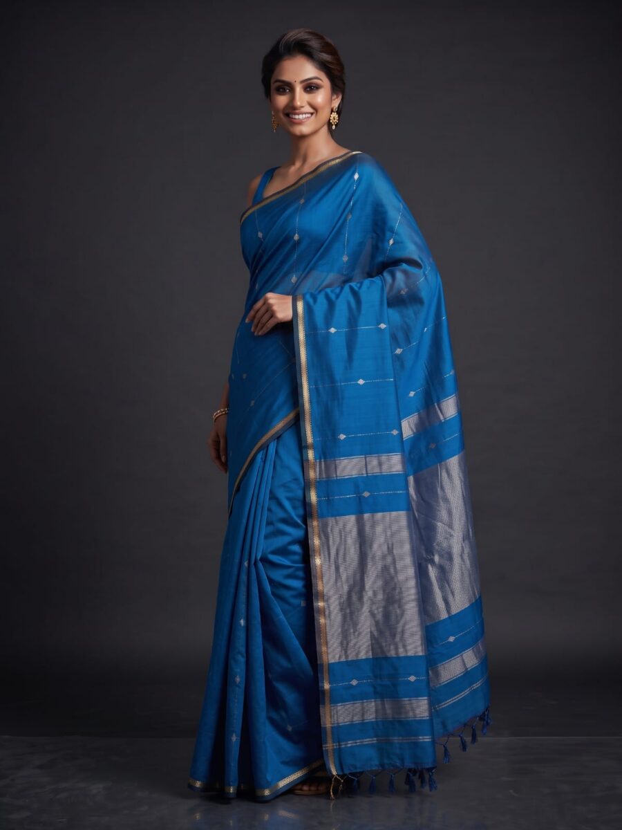 Maheshwari Silk Cotton with Zari Pallu